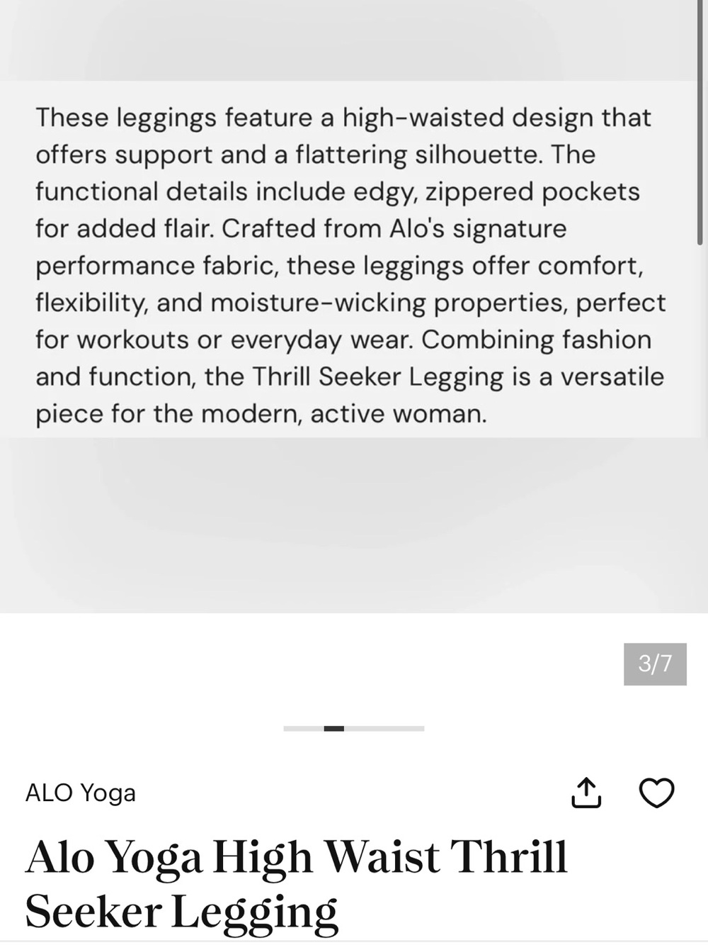 NWOT ALO Yoga Black High-Rise Zip Pocket Leggings - Picture 2 of 5